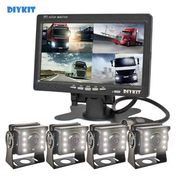 diykit 7" tft lcd 4 split quad rear view monitor car monitor + ccd ir night vision rear view led hd camera for truck bus rv
diykit 7" tft lcd 4 split quad rear view monitor car monitor + ccd ir night vision rear view led hd camera for truck bus rv