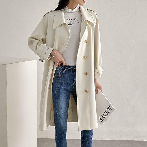 women's trench coats 2021 spring autumn korean single breasted beige loose windbreaker mid-length fashion british temperament coat r83, Tan;black
women's trench coats 2021 spring autumn korean single breasted beige loose windbreaker mid-length fashion british temperament coat r83, Tan;black
