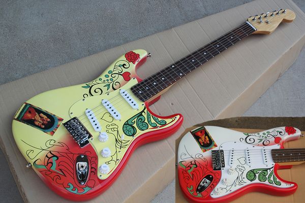 factory custom red and yellow& electric guitar with flower pattern body,chrome hardware,rosewood fretboard,white pickguard,can be customized
factory custom red and yellow& electric guitar with flower pattern body,chrome hardware,rosewood fretboard,white pickguard,can be customized