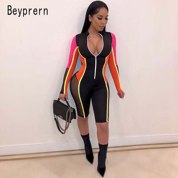 beyprern fashion womens mesh patchwork zipper front romper sporty multicolor skinny short jumpsuit overalls night out playsuits, Black;white
beyprern fashion womens mesh patchwork zipper front romper sporty multicolor skinny short jumpsuit overalls night out playsuits, Black;white