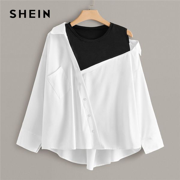 shein plus size white contrast panel asymmetrical neck blouse women autumn pocket colorblock o-neck casual blouses
shein plus size white contrast panel asymmetrical neck blouse women autumn pocket colorblock o-neck casual blouses