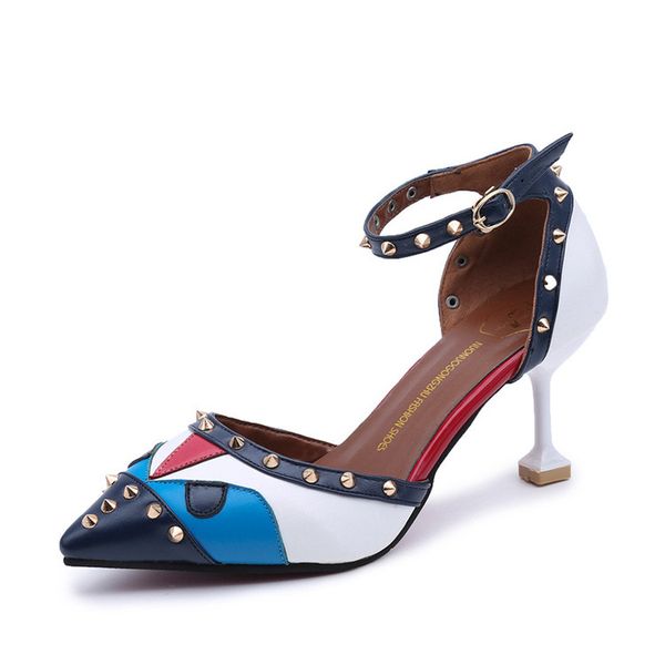 designer pointed toe dress shoes eyes little monster sandals high heels rivets studded shoes female pumps q-305, Black
designer pointed toe dress shoes eyes little monster sandals high heels rivets studded shoes female pumps q-305, Black