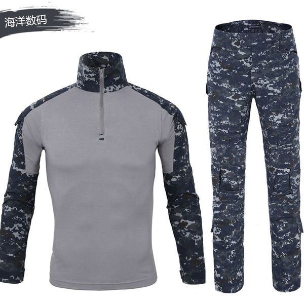 tactical camouflage uniform clothes suit men us army clothes combat shirt cargo pants uniform battle, Blue;black
tactical camouflage uniform clothes suit men us army clothes combat shirt cargo pants uniform battle, Blue;black