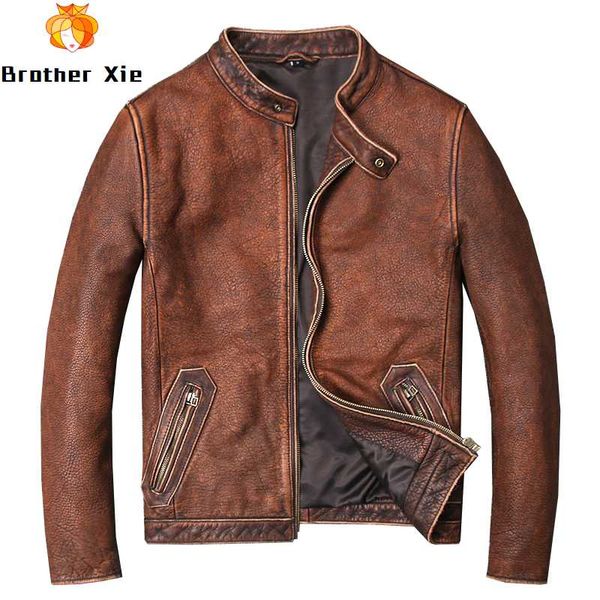 2020 vintage men's genuine leather jackets yellow motorcycle jackets 5xl cowhide biker coat for male, Black
2020 vintage men's genuine leather jackets yellow motorcycle jackets 5xl cowhide biker coat for male, Black