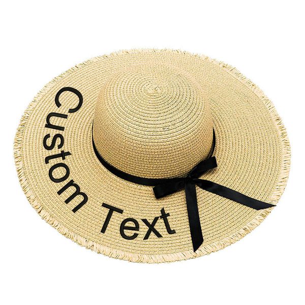 embroidery personalized custom text women sun tassel hat large brim straw hat outdoor beach summer cap, Blue;gray
embroidery personalized custom text women sun tassel hat large brim straw hat outdoor beach summer cap, Blue;gray