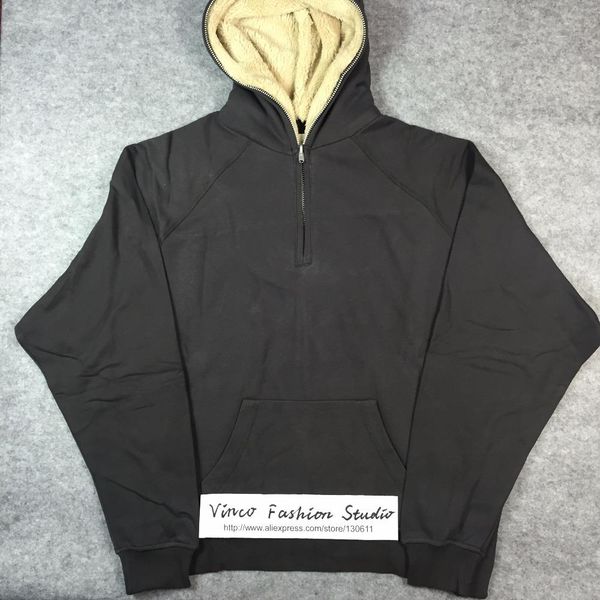 version 2016 winter fear of god fog half zip sherpa baggy loose extended justin bieber long sleeve pullover hoodie, Black
version 2016 winter fear of god fog half zip sherpa baggy loose extended justin bieber long sleeve pullover hoodie, Black