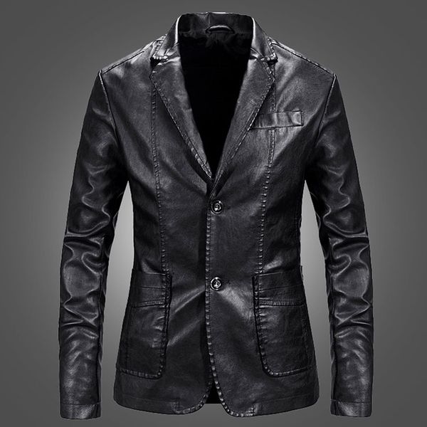 men leather blazer sheepskin 2019 new spring and autumn fashion male suit genuine leather coat slim pocket teenage boy p01, Black
men leather blazer sheepskin 2019 new spring and autumn fashion male suit genuine leather coat slim pocket teenage boy p01, Black