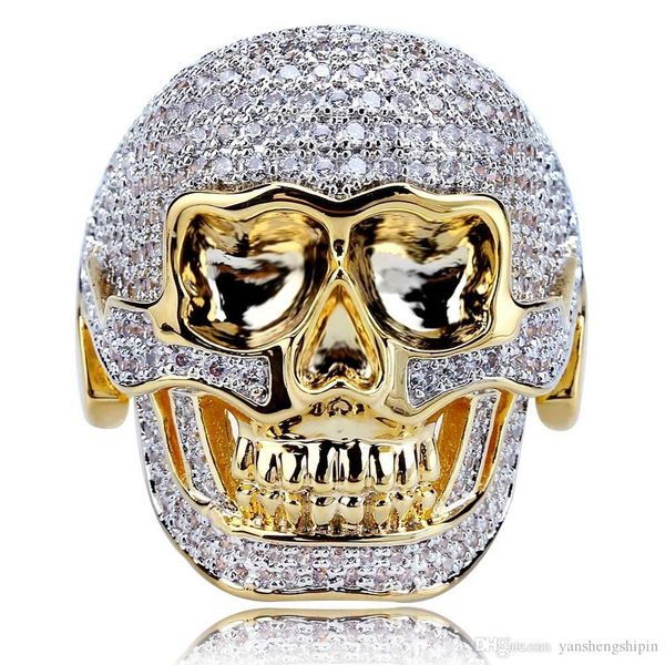 men's hip hop gold jewelry punk skull ring natural white sapphire diamond cz ring boyfriend gift size 7-13, Silver
men's hip hop gold jewelry punk skull ring natural white sapphire diamond cz ring boyfriend gift size 7-13, Silver