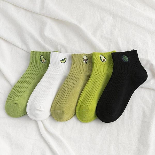 women solid avocado embroidery socks ladies casual joker cotton short socks girls concise college style breathable sox trendy, Black;white
women solid avocado embroidery socks ladies casual joker cotton short socks girls concise college style breathable sox trendy, Black;white