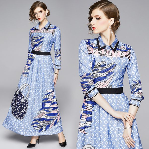 Super Popular 2020 Spring Runway Maxi Shirt Dress Bule Button Long Sleeve Luxury Print Ladies Designer Party Dresses Casual Office, Black;gray
Super Popular 2020 Spring Runway Maxi Shirt Dress Bule Button Long Sleeve Luxury Print Ladies Designer Party Dresses Casual Office, Black;gray