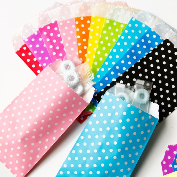 

25pcs kraft paper envelopes colorful polka dot envelope wedding party invitation creative mini envelope paper gift bags 8x15cm