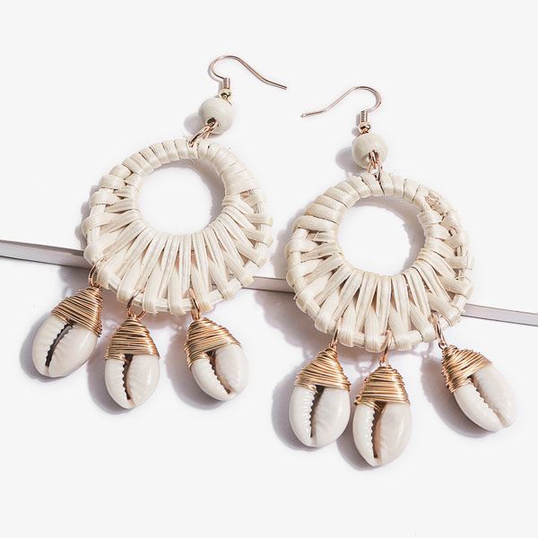 fashion jewelry women's shell cane weave conch earrings hand-woven sea wind circle dangle earrings s474, Silver
fashion jewelry women's shell cane weave conch earrings hand-woven sea wind circle dangle earrings s474, Silver