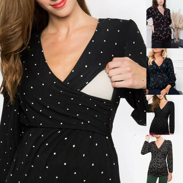 2020 spring women long sleeve nursing maternity clothes v neck breastfeeding shirts casual pregnancy blouse plus size, White
2020 spring women long sleeve nursing maternity clothes v neck breastfeeding shirts casual pregnancy blouse plus size, White
