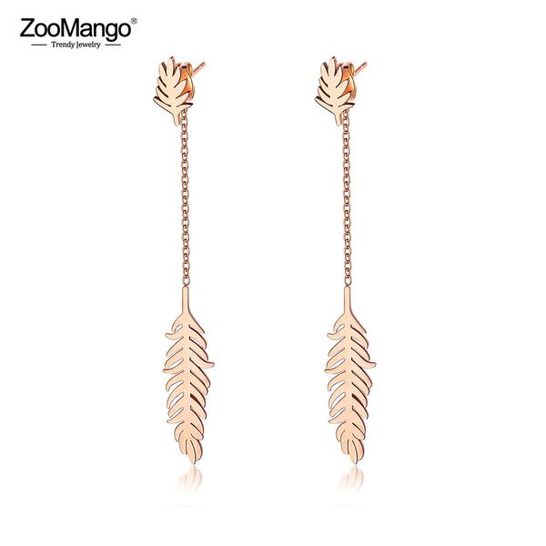zoomango fashion stainless steel tassel feather earrings jewelry for women creative rose gold leaf long dangle earrings zoge555, Silver
zoomango fashion stainless steel tassel feather earrings jewelry for women creative rose gold leaf long dangle earrings zoge555, Silver