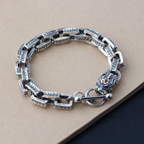 100% 925 стерлингового серебра из шести слов в mantra мужчин браслеты pixiu head браслет ширина 10мм punk урожай тайский серебряный браслет, Black
100% 925 стерлингового серебра из шести слов в mantra мужчин браслеты pixiu head браслет ширина 10мм punk урожай тайский серебряный браслет, Black