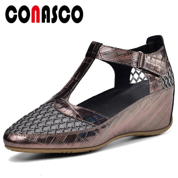 conasco fashion concise women pumps t-strap genuine leather mesh wedges high heels spring summer 2020 office casual shoes woman, Black
conasco fashion concise women pumps t-strap genuine leather mesh wedges high heels spring summer 2020 office casual shoes woman, Black