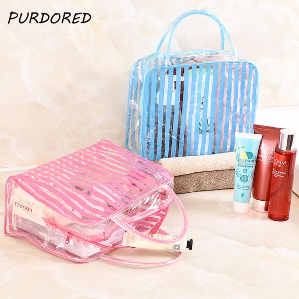 purpored 1 pc stripe transparent cosmetic bag women makeup bag pvc clear travel make up organizer toiletry dropshipping
purpored 1 pc stripe transparent cosmetic bag women makeup bag pvc clear travel make up organizer toiletry dropshipping