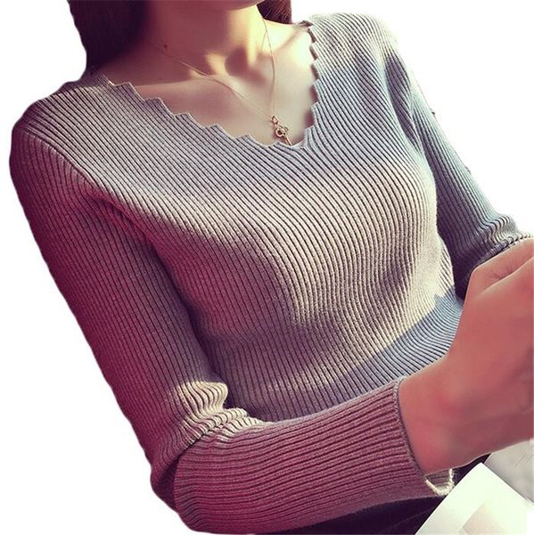 fashion autumn women v-neck long-sleeve knitted sweater female jumper pullover solid basic elasticity women clothing pull femme, White;black
fashion autumn women v-neck long-sleeve knitted sweater female jumper pullover solid basic elasticity women clothing pull femme, White;black