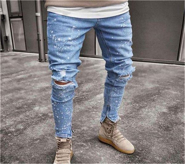 mens designer slim casual pencil pants knee holes fashionable zipper hiphop jean mans basic pants spring autumn clothing, Blue
mens designer slim casual pencil pants knee holes fashionable zipper hiphop jean mans basic pants spring autumn clothing, Blue