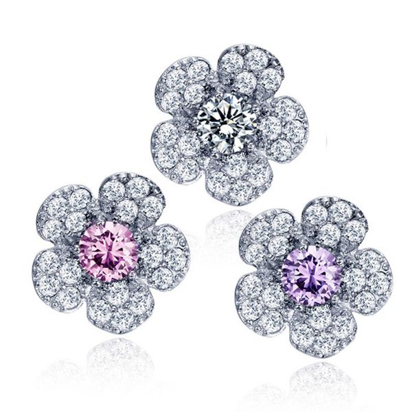 huitan romantic plant earrings for girl simple tiny cute flower shaped with light purple pink white cubic zircon stud earrings, Golden;silver
huitan romantic plant earrings for girl simple tiny cute flower shaped with light purple pink white cubic zircon stud earrings, Golden;silver