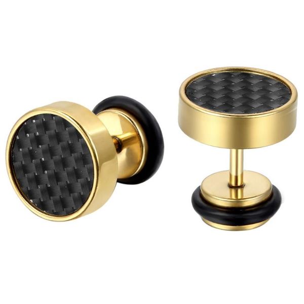 boniskiss 10mm men's gold color stud earrings stainless steel plug screw back carbon fiber dumbbell punk stud earrings for men, Golden;silver
boniskiss 10mm men's gold color stud earrings stainless steel plug screw back carbon fiber dumbbell punk stud earrings for men, Golden;silver