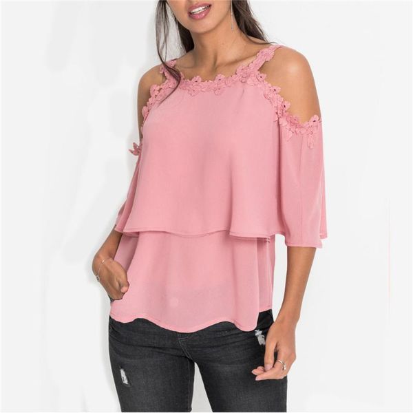 2020 new pink floral spliced casual women and blouses summer solid o-neck off shoulder loose three colors women blouse, White
2020 new pink floral spliced casual women and blouses summer solid o-neck off shoulder loose three colors women blouse, White