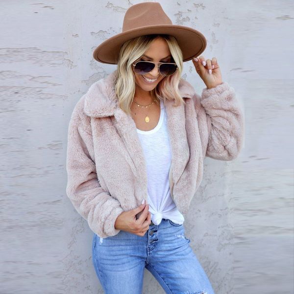 2019 winter thick warm teddy coat woman lapel long sleeve fluffy hairy fake fur jackets female pockets plus size overcoat#j30, Black 
2019 winter thick warm teddy coat woman lapel long sleeve fluffy hairy fake fur jackets female pockets plus size overcoat#j30, Black