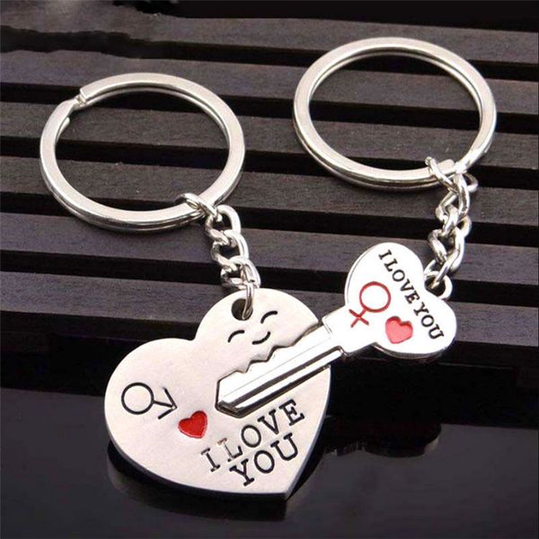 

новые моды 2pcs мода love heart key ring брелков пары романтический брелок lover подарков я тебя люблю брелок