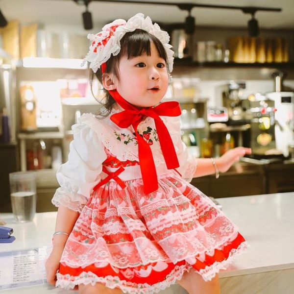 0-8y girl summer red strawberry print vintage spain lolita princess dress for girl casual birthday christmas party dress y2778, Red;yellow
0-8y girl summer red strawberry print vintage spain lolita princess dress for girl casual birthday christmas party dress y2778, Red;yellow