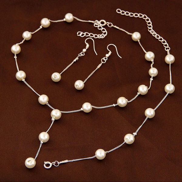 imitation pearl jewelry set simulated pearl women earrings necklace bracelet sets for wedding, Silver
imitation pearl jewelry set simulated pearl women earrings necklace bracelet sets for wedding, Silver