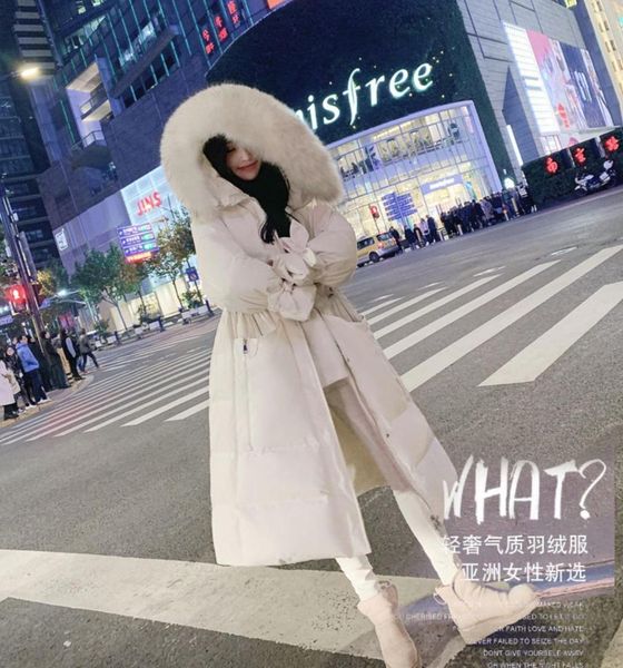 down jacket female long section over the knee 2019 winter new slim large fur collar white duck down thick coat, Black
down jacket female long section over the knee 2019 winter new slim large fur collar white duck down thick coat, Black
