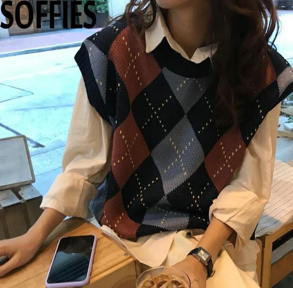 autumn chic new geometric knitting vest korean fashion o-neck sleeveless knitted waistcoat vintage knit vests, Black;white
autumn chic new geometric knitting vest korean fashion o-neck sleeveless knitted waistcoat vintage knit vests, Black;white