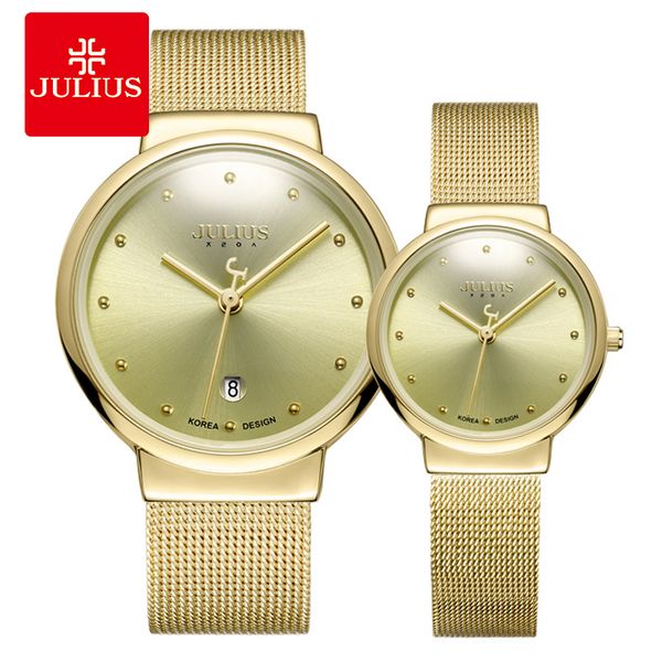 julius ja-426 couple lover gold silver black mesh stainless steel quartz analog waterproof casual watch fashion wristwatch gift, Slivery;brown
julius ja-426 couple lover gold silver black mesh stainless steel quartz analog waterproof casual watch fashion wristwatch gift, Slivery;brown