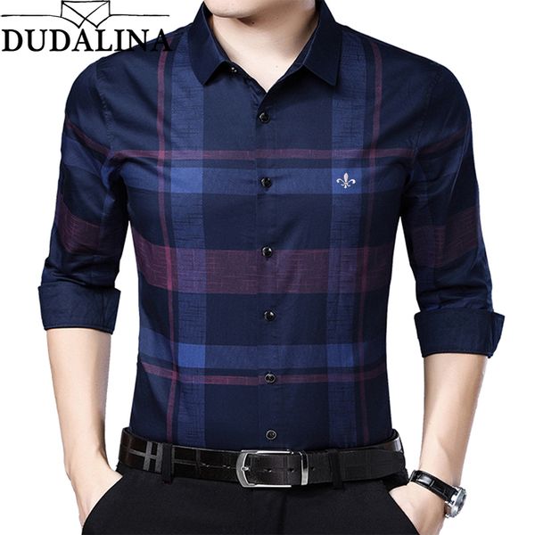 dudalina me shirt 2019 men's plaid cotton dress shirts male long sleeve slim fit business casual shirt camisa, White;black 
dudalina me shirt 2019 men's plaid cotton dress shirts male long sleeve slim fit business casual shirt camisa, White;black