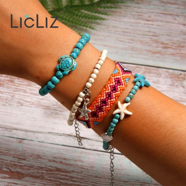 licliz 2019 fashion bohemia 4 pcs turtle shell starfish braided rope wrap bracelets for women multi layer beaded jewelry lpb0521, Golden;silver
licliz 2019 fashion bohemia 4 pcs turtle shell starfish braided rope wrap bracelets for women multi layer beaded jewelry lpb0521, Golden;silver
