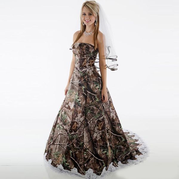 modest camo wedding dresses strapless appliques backless camouflage country wedding gowns brush train bridal dresses, White
modest camo wedding dresses strapless appliques backless camouflage country wedding gowns brush train bridal dresses, White