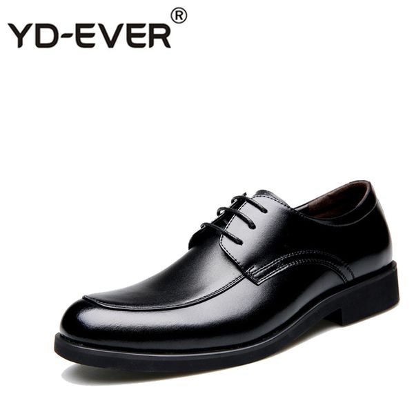 yd-ever classic black men dress shoes, fashion men shoes lace up oxfords shoes