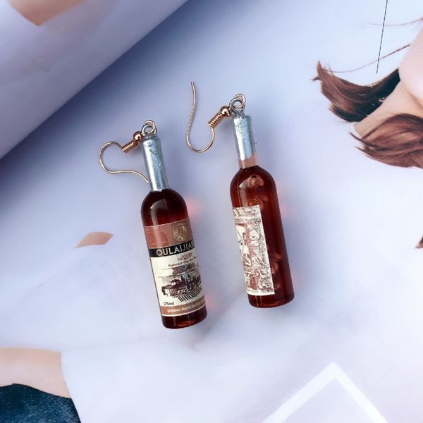 new women's fashion handmade resin wine bottle dangle earring personality party earring, Silver
new women's fashion handmade resin wine bottle dangle earring personality party earring, Silver