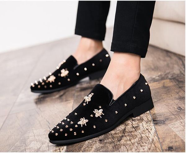 2019 new fashion gold and metal toe men velvet dress shoes italian mens dress shoes handmade loafers eur38-46 v5, Black
2019 new fashion gold and metal toe men velvet dress shoes italian mens dress shoes handmade loafers eur38-46 v5, Black