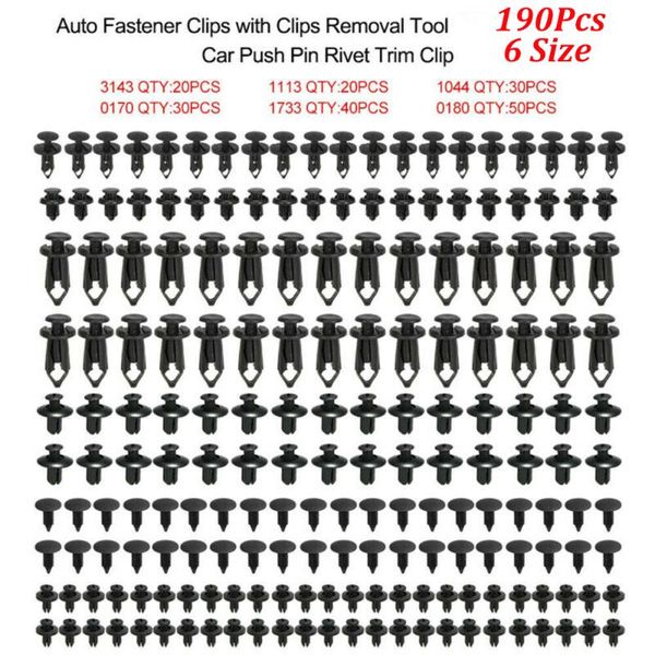 190pcs mixed auto fastener vehicle car bumper clips retainer fastener rivet door panel fender liner universal fit for car
190pcs mixed auto fastener vehicle car bumper clips retainer fastener rivet door panel fender liner universal fit for car