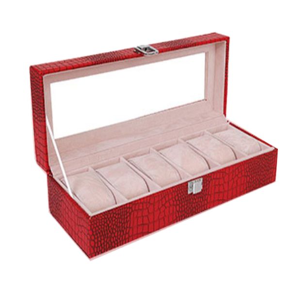 new arrival 6 slots red color pu leather watch box jewelry display storage holder organizer watch case jewelry display box, Black;blue
new arrival 6 slots red color pu leather watch box jewelry display storage holder organizer watch case jewelry display box, Black;blue