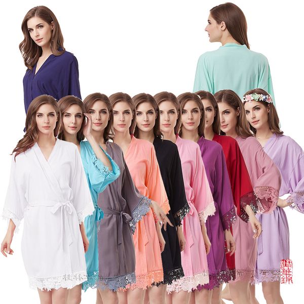 cotton kimono robe lace robe bridesmaid robes bridal party robes women pajamas sleepwear a300a, Black;red
cotton kimono robe lace robe bridesmaid robes bridal party robes women pajamas sleepwear a300a, Black;red