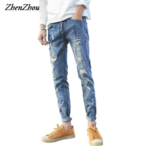 zhenzhou ripped jeans for men 2017 new fashion brand holes design men jeans cotton slim fit denim trousers jc23, Blue
zhenzhou ripped jeans for men 2017 new fashion brand holes design men jeans cotton slim fit denim trousers jc23, Blue