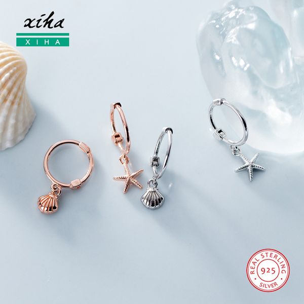 cute korean real 925 sterling silver earrings for girls women asymmetric shell sea star small huggie hoop earring wih charm, Golden;silver
cute korean real 925 sterling silver earrings for girls women asymmetric shell sea star small huggie hoop earring wih charm, Golden;silver