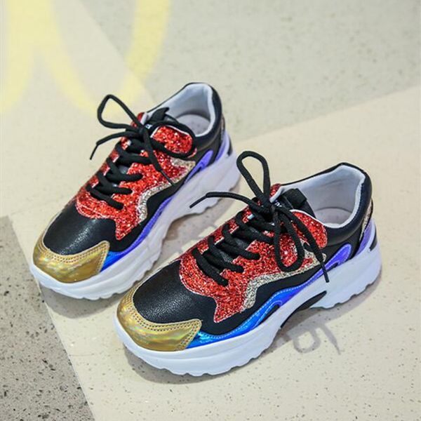 2019 fashion women bling mixed color sneaker shoes woman female glitter platform sneakers shining shoes for outside walking, Black
2019 fashion women bling mixed color sneaker shoes woman female glitter platform sneakers shining shoes for outside walking, Black