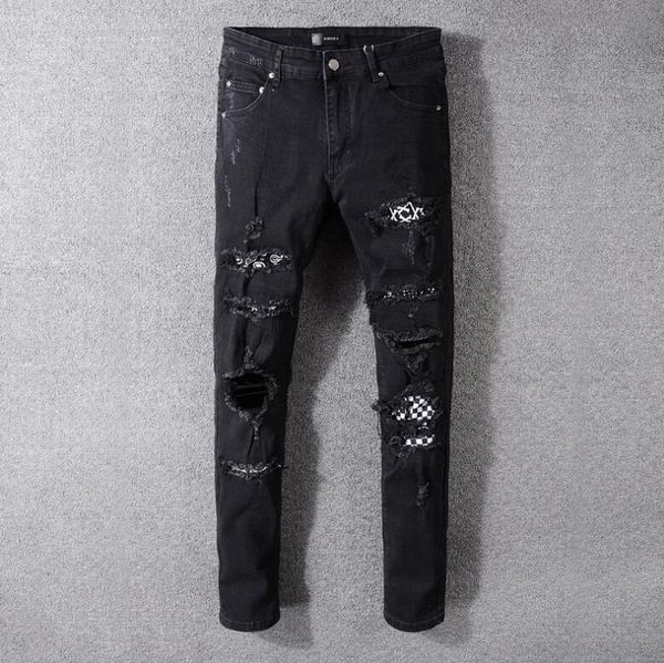 fashion- mens art patch slim fit ripped jeans men hi-street mens distressed denim joggers knee holes washed destroyed jeans plus size 28-42, Blue
fashion- mens art patch slim fit ripped jeans men hi-street mens distressed denim joggers knee holes washed destroyed jeans plus size 28-42, Blue