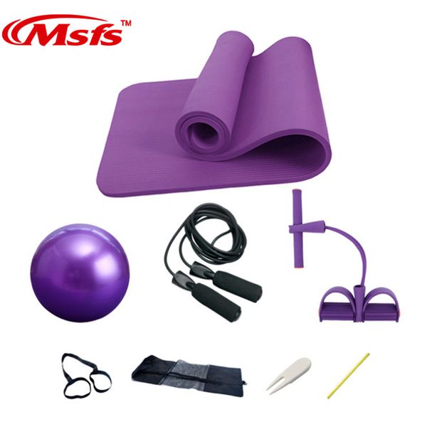 yoga mat set 10mm fitness gym yoga ball ballon fitball rope skipping pilates ball exercise mat set