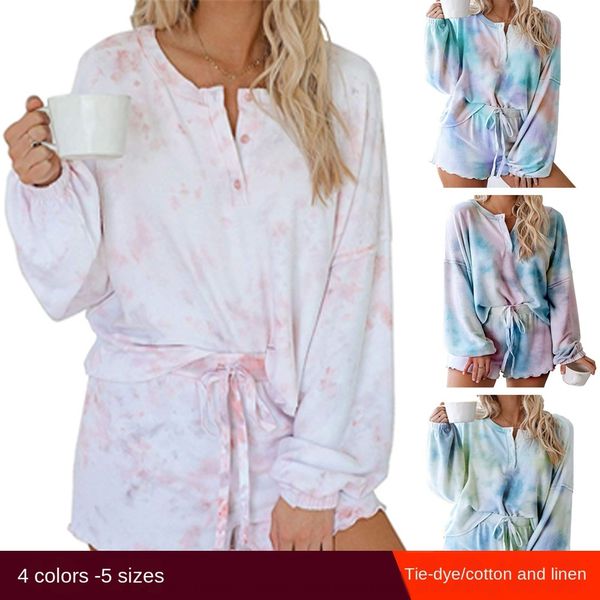 yvg9y 2020 tie-dyed printed casual pure cotton women's long-sleeved wooden ear women's clothes home clothes home furnishing clothi, Blue;red 
yvg9y 2020 tie-dyed printed casual pure cotton women's long-sleeved wooden ear women's clothes home clothes home furnishing clothi, Blue;red