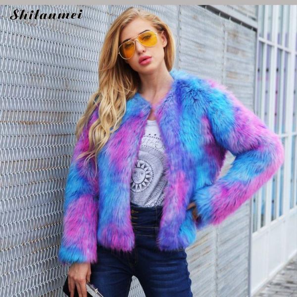 colorful faux fur women coats blue 2018 fashion luxury winter warm fur outwear long sleeve casual party cardigan jacket overcoat, Black
colorful faux fur women coats blue 2018 fashion luxury winter warm fur outwear long sleeve casual party cardigan jacket overcoat, Black