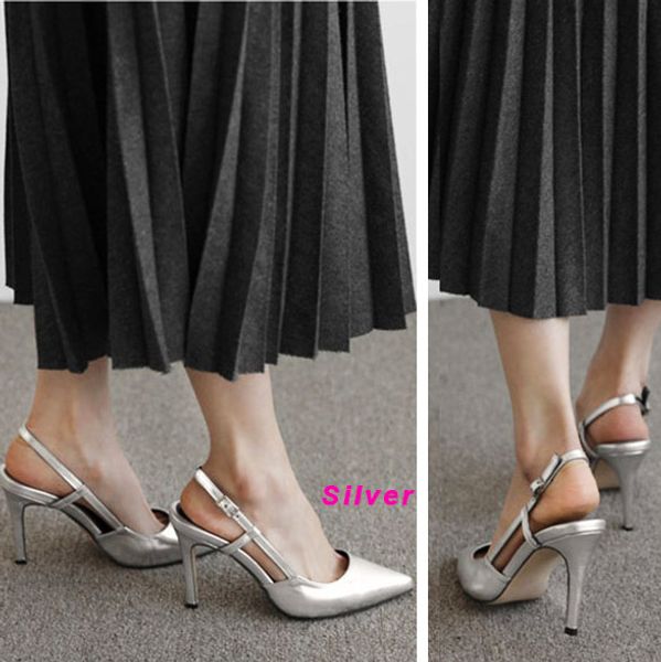 eagsity silver pumps women thin heels slingback dress shoes pointed toe wedding party dancing lady high heel shoes 9cm height, Black
eagsity silver pumps women thin heels slingback dress shoes pointed toe wedding party dancing lady high heel shoes 9cm height, Black